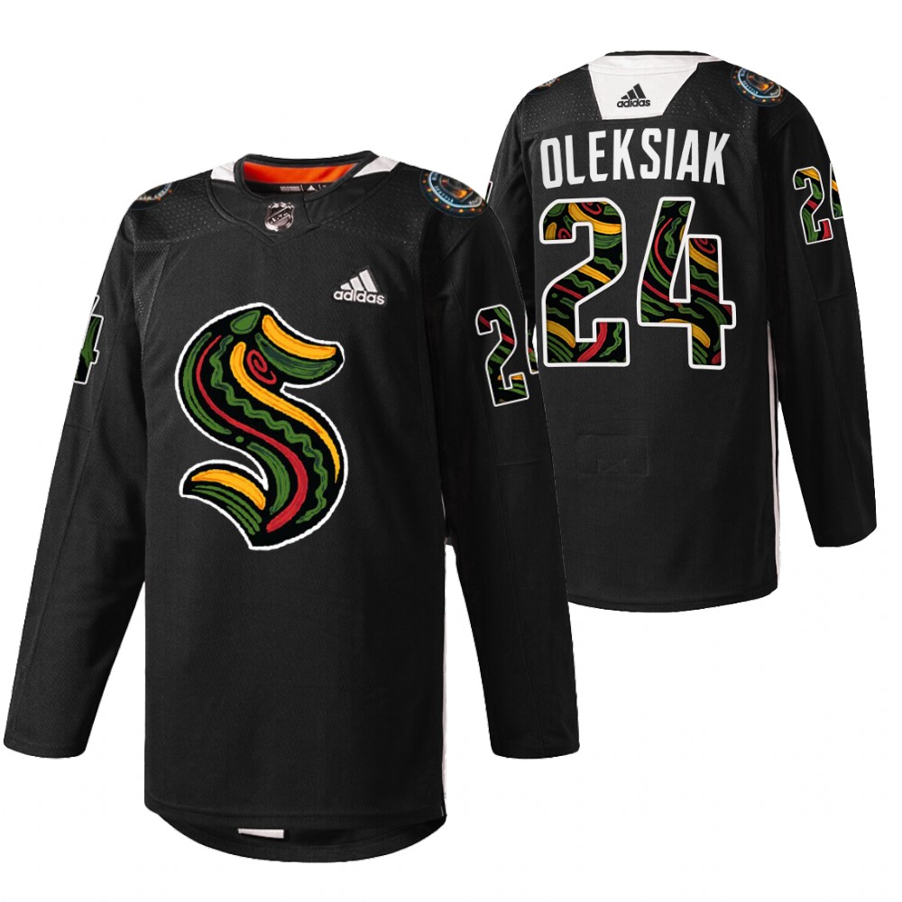 Kraken Jamie Oleksiak Black History Month 2022 Black Limited Edition Jersey