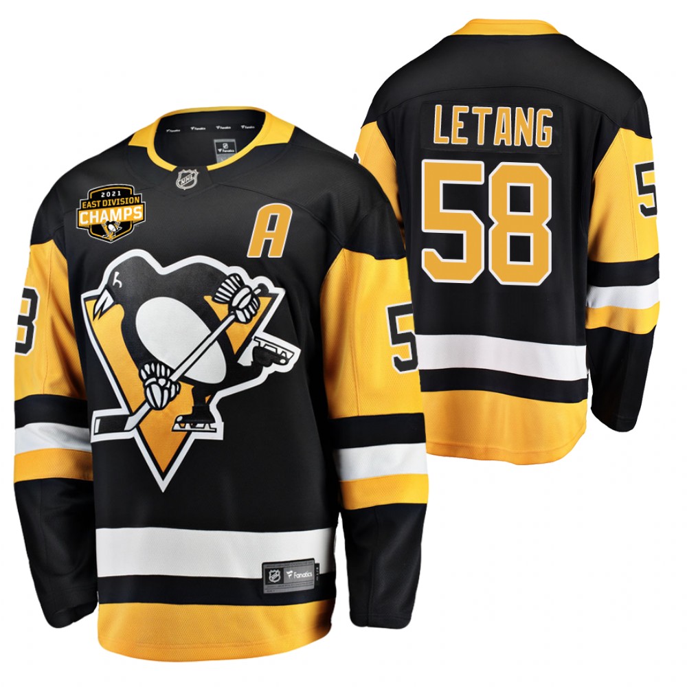 Kris Letang Penguins 2021 East Division Champions Black Jersey
