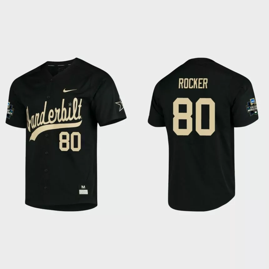Kumar Rocker Vanderbilt Commodores College World Series Baseball Jersey – Black