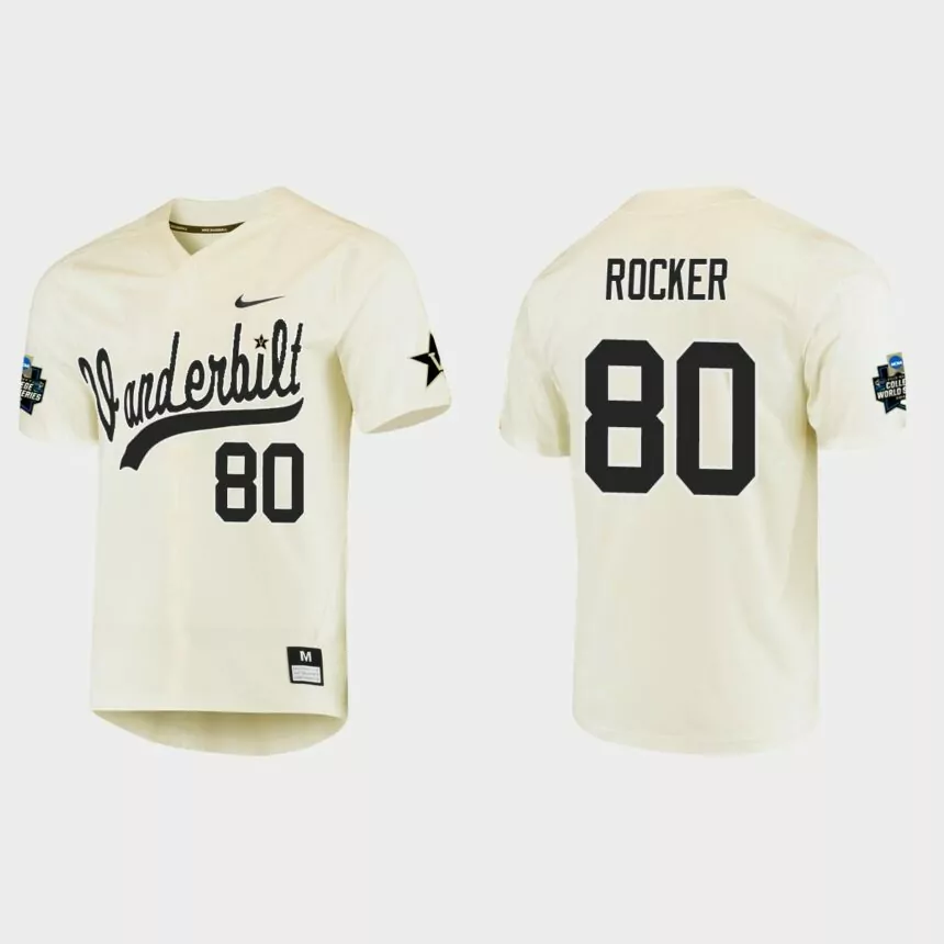 Kumar Rocker Vanderbilt Commodores College World Series Baseball Jersey – Cream