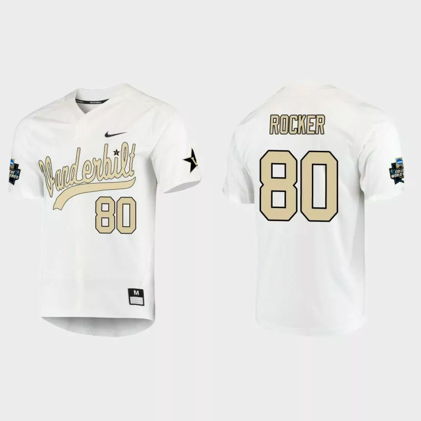Kumar Rocker Vanderbilt Commodores College World Series Baseball Jersey – White