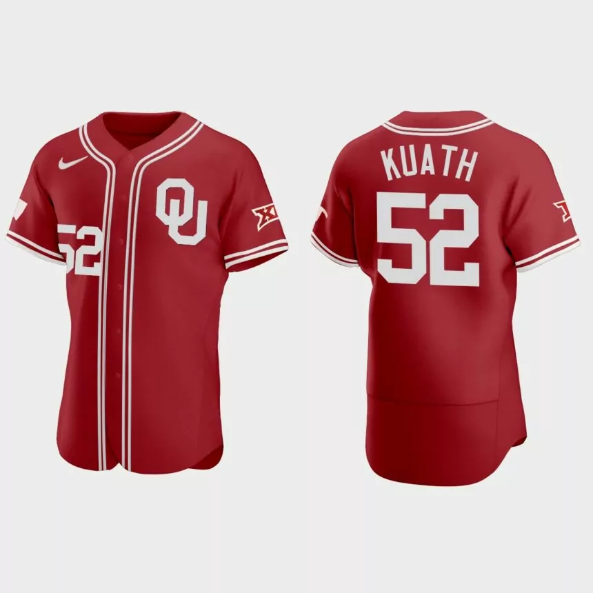 Kur Kuath Oklahoma Sooners 2021 Vapor Prime College Baseball Jersey – Red