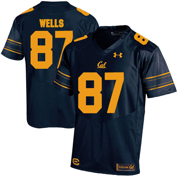 Kyle Wells California Golden Bears Men's Jersey - #87 NCAA Navy Blue Stitched Authentic