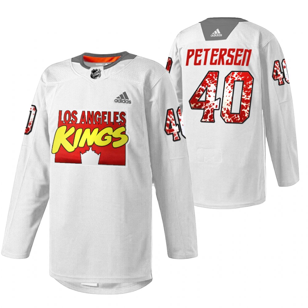 LA Kings Cal Petersen 2022 Marvel Super Hero Night White Special Warmup Jersey