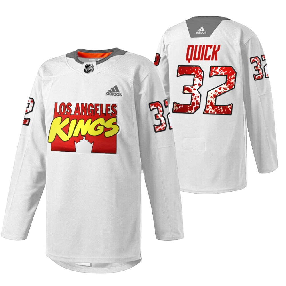 LA Kings Jonathan Quick 2022 Marvel Super Hero Night White Special Warmup Jersey