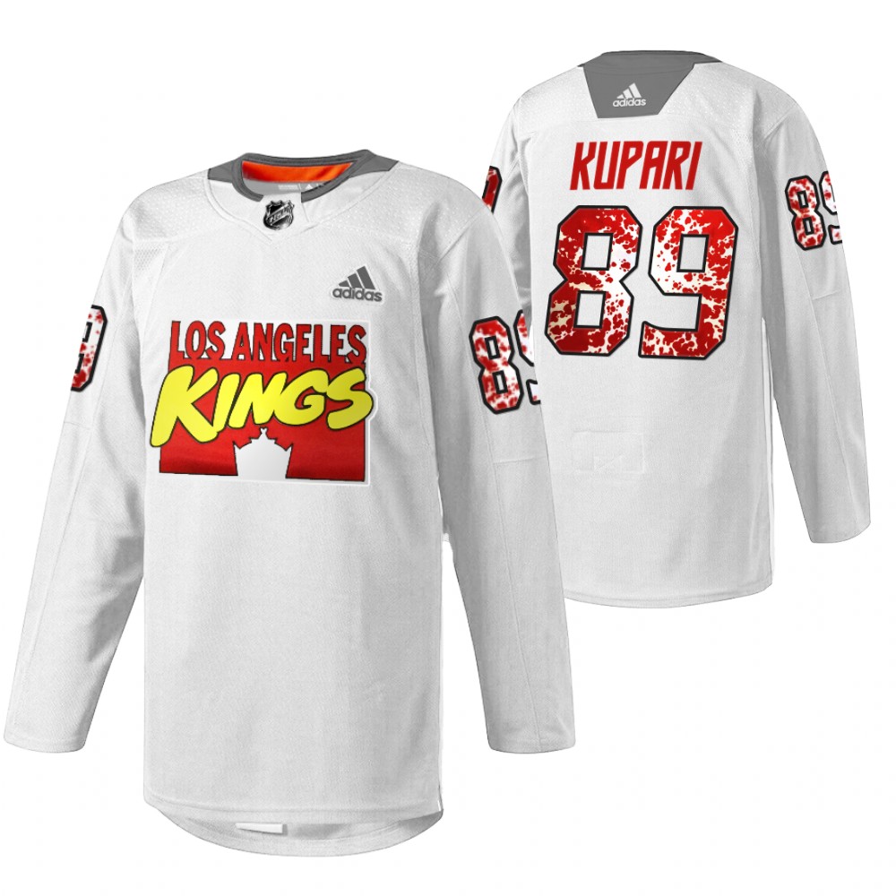 LA Kings Rasmus Kupari 2022 Marvel Super Hero Night White Special Warmup Jersey