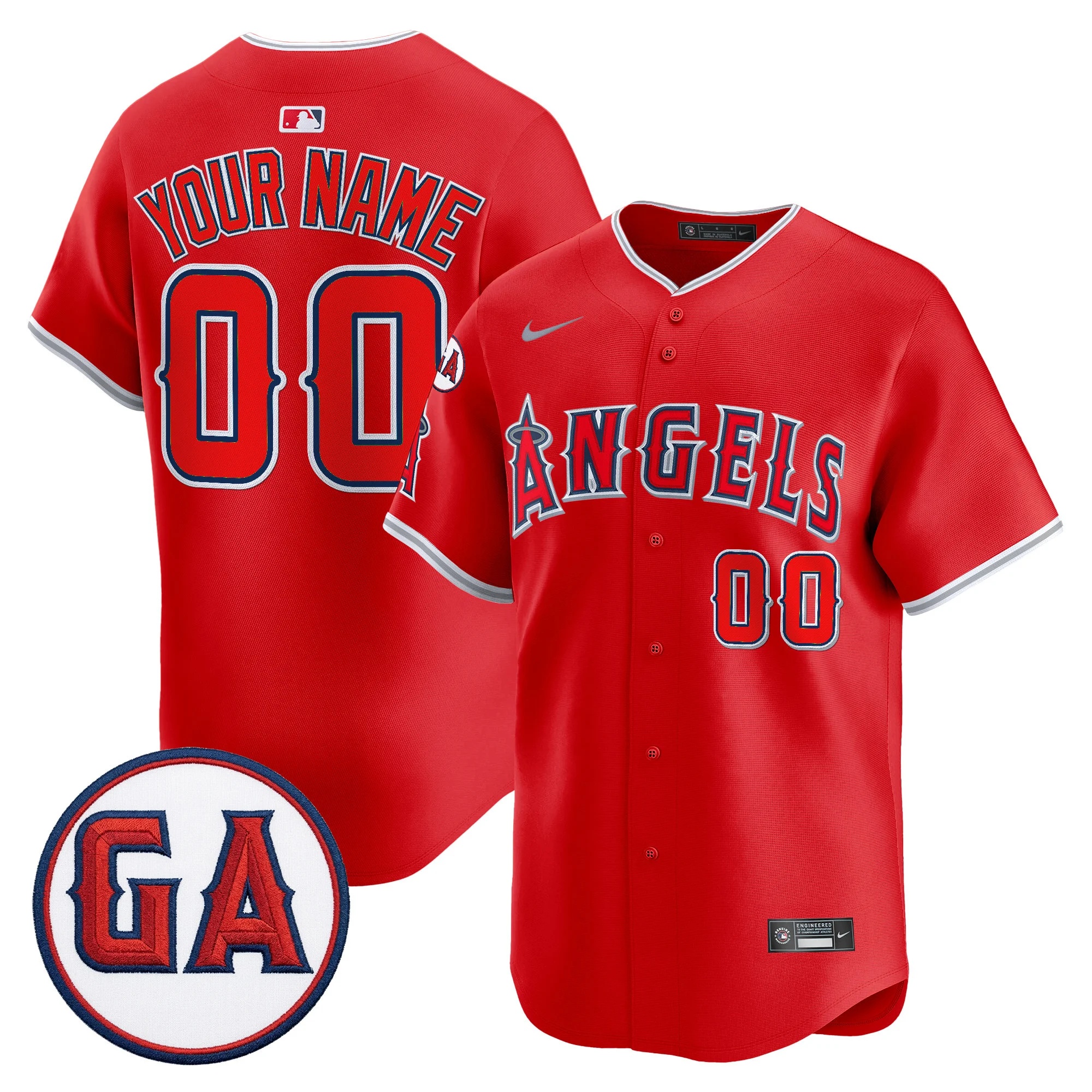 LOS ANGELES ANGELS 'GARRET ANDERSON TRIBUTE PATCH' VAPOR PREMIER LIMITED CUSTOM JERSEY RED