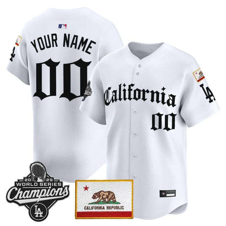 LOS ANGELES DODGERS CALIFORNIA GOTHIC EDITION VAPOR PREMIER LIMITED CUSTOM JERSEY WHITE