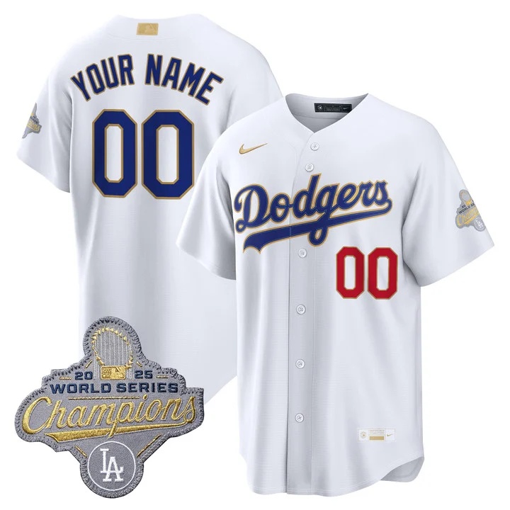 LOS ANGELES DODGERS GOLD COLLECTION PREMIER LIMITED CUSTOM JERSEY WHITE