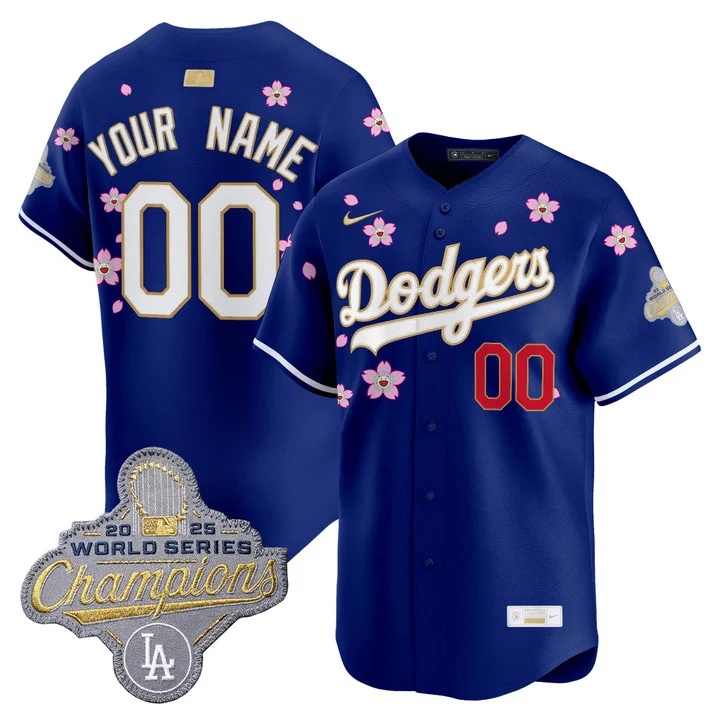 LOS ANGELES DODGERS TOKYO SERIES X GOLD COLLECTION VAPOR PREMIER LIMITED CUSTOM JERSEY ROYAL