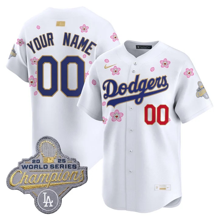 LOS ANGELES DODGERS TOKYO SERIES X GOLD COLLECTION VAPOR PREMIER LIMITED CUSTOM JERSEY WHITE