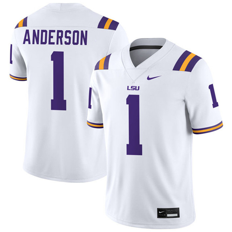 LSU Tigers #1 Aaron Anderson White F.U.S.E Limited College Football Game Jersey 