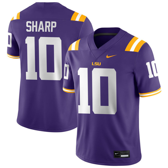 LSU Tigers #10 Bauer Sharp Purple F.U.S.E. Limited College Football Game Jersey 