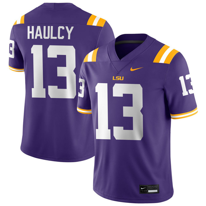 LSU Tigers #13 A.J.Haulcy Purple F.U.S.E Limited College Football Game Jersey 