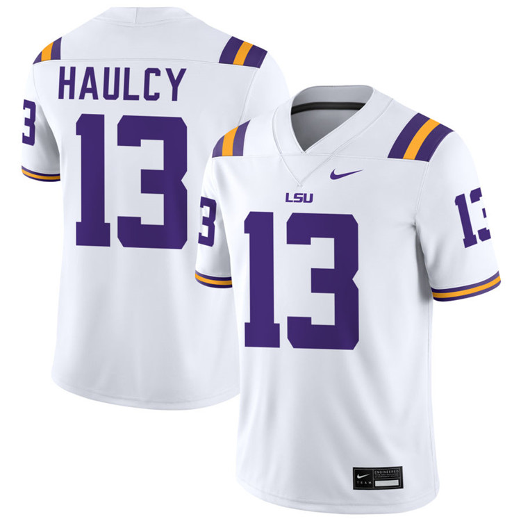 LSU Tigers #13 A.J.Haulcy White F.U.S.E Limited College Football Game Jersey 