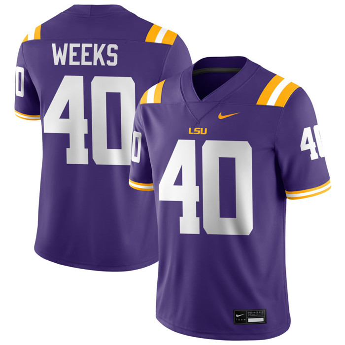 LSU Tigers #40 Whit Weeks Purple F.U.S.E Limited College Football Game Jersey 