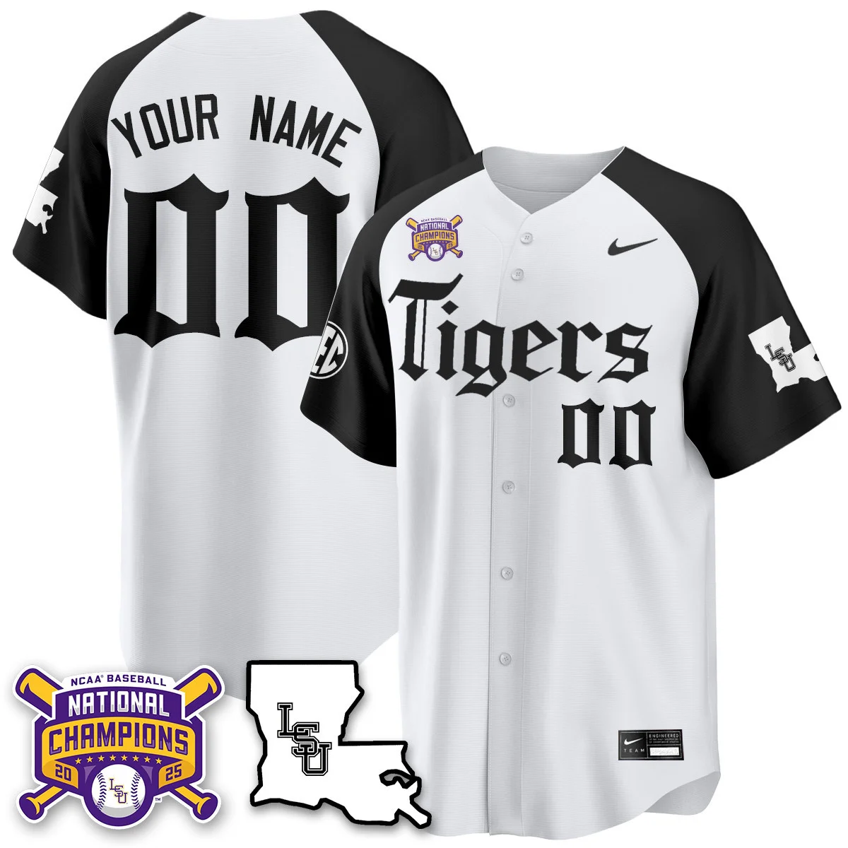 LSU Tigers 2025 World Series Champions 'Gothic Geaux Edition' Custom Jersey ALTERNATE