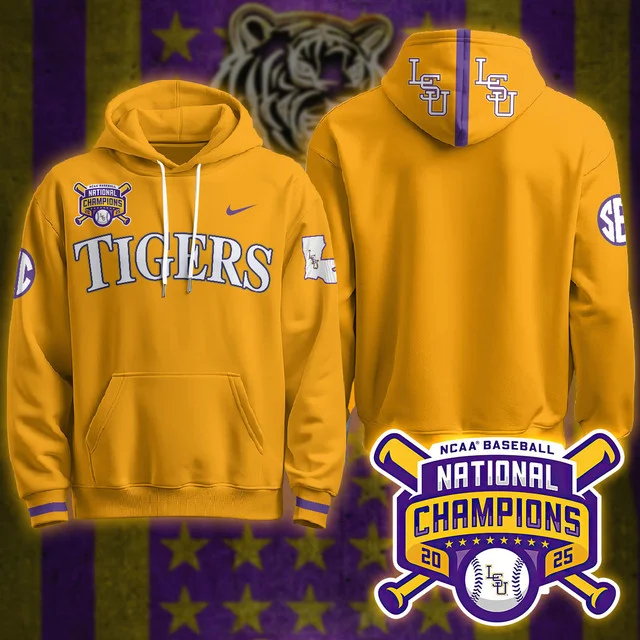 LSU Tigers 2025 World Series Champions Limited Hoodie GOLD BLANK