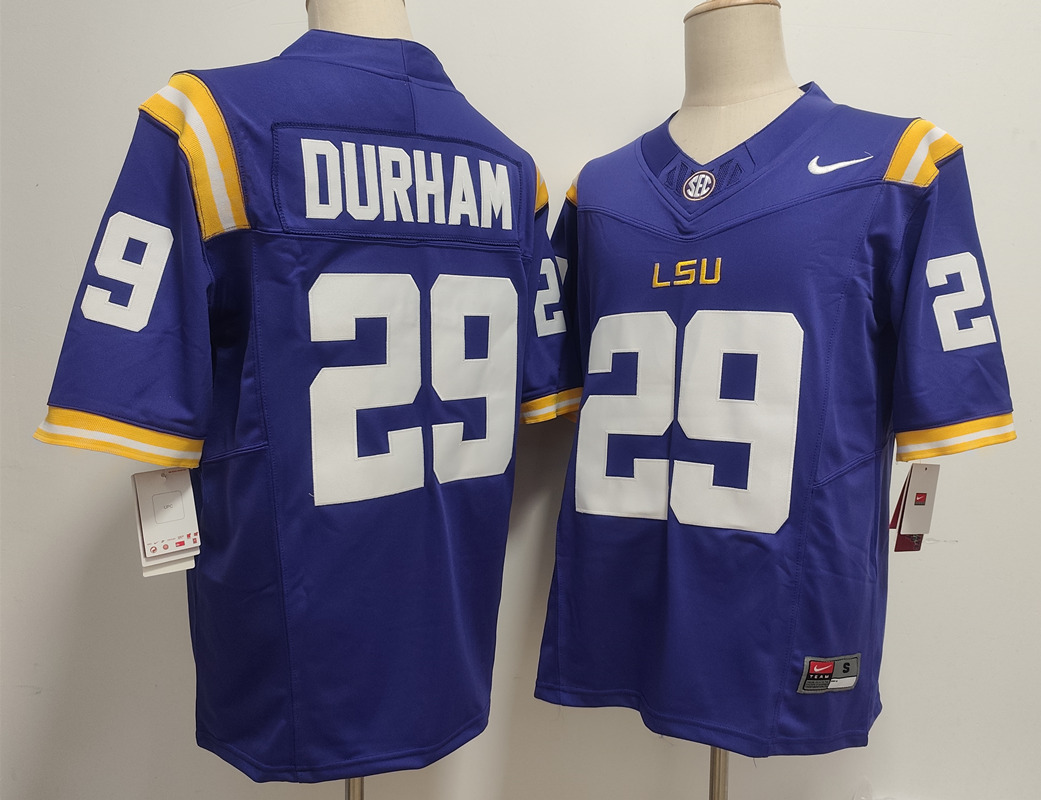 LSU Tigers purple #29 Caden Durham
