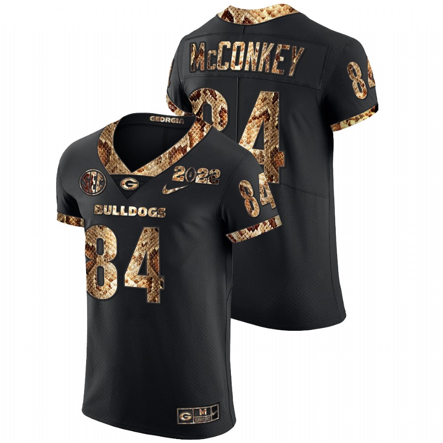 Ladd McConkey Georgia Bulldogs Black 2022 College Football Playoff Python Skin Jersey
