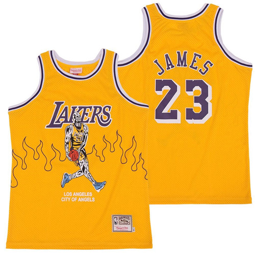 Lakers 24 Kobe Bryant Yellow Faded Swingman Jersey