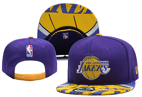 Lakers Team Logo Purple Adjustable Hat YD