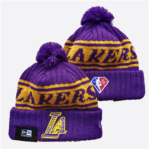 Lakers Team Logo Purple Knit Hat YD