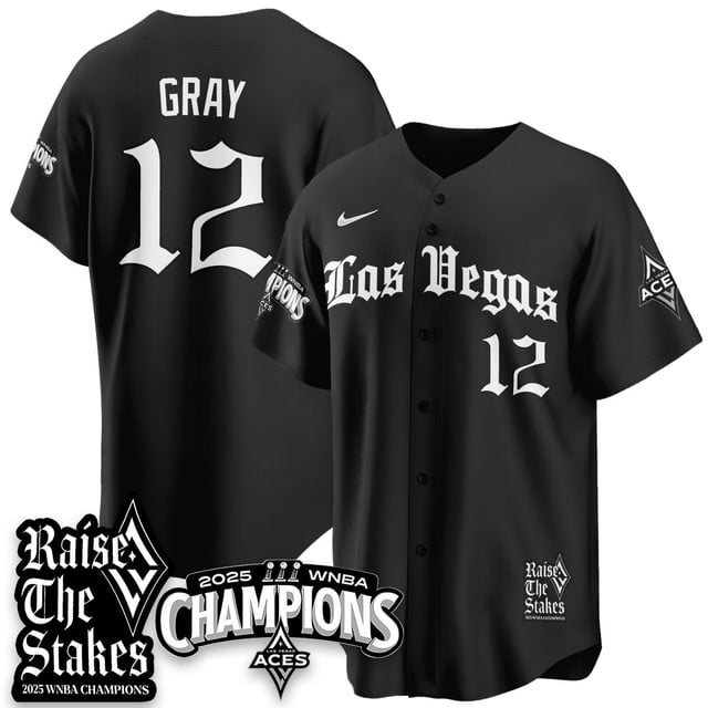 Las Vegas Aces 2025 WNBA Championship Baseball Jersey #12 Chelsea Gray