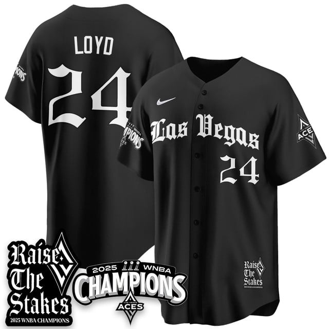 Las Vegas Aces 2025 WNBA Championship Baseball Jersey #24 Jewell Loyd