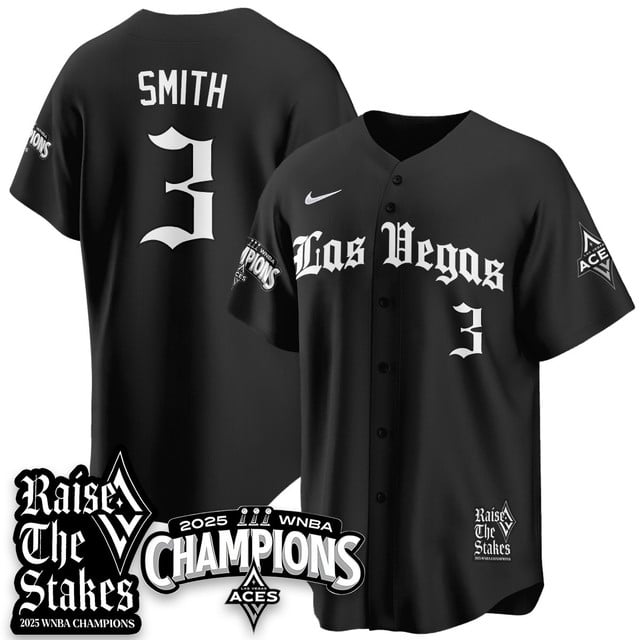 Las Vegas Aces 2025 WNBA Championship Baseball Jersey #3 Nalyssa Smith