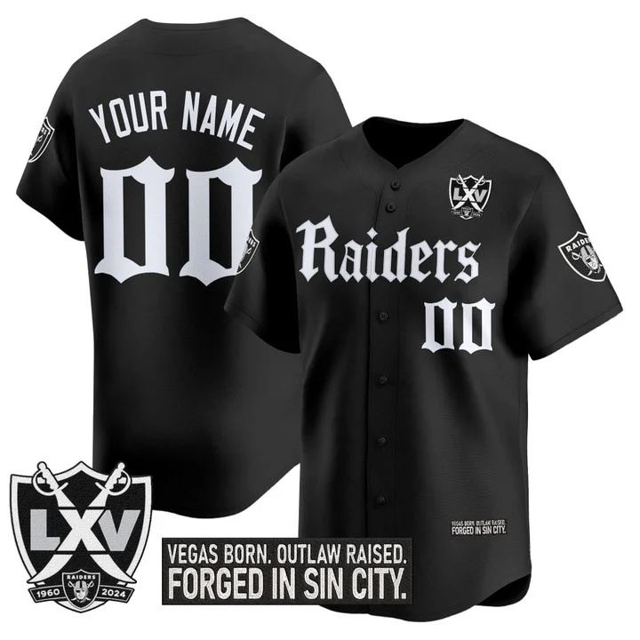 Las Vegas Raiders 'Gothic Sin City Shadows Edition' Vapor Baseball Custom Jersey