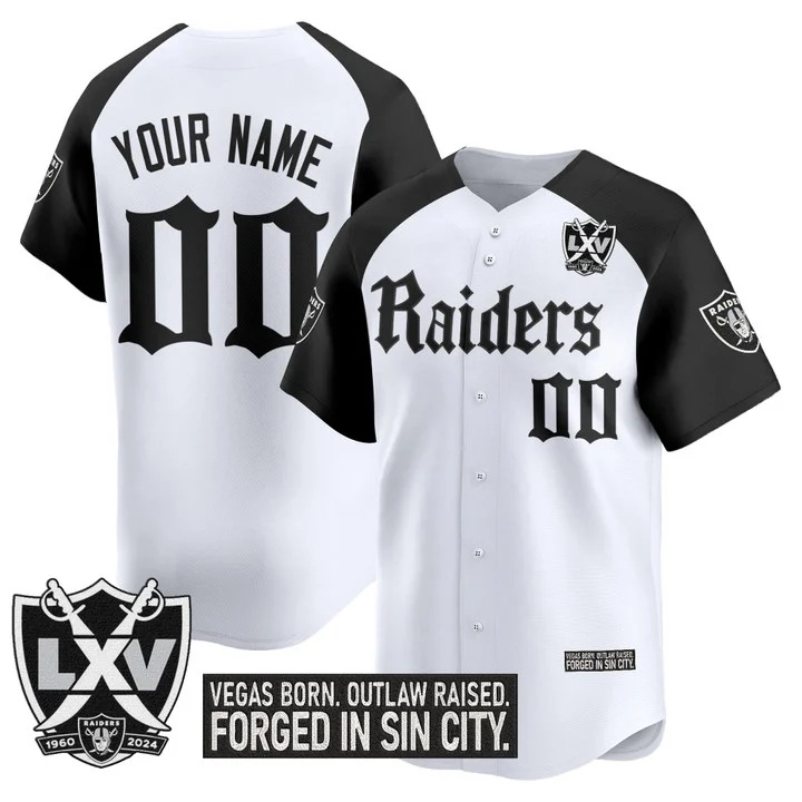 Las Vegas Raiders 'Gothic Sin City Shadows Edition' Vapor Baseball Custom Jersey alternate