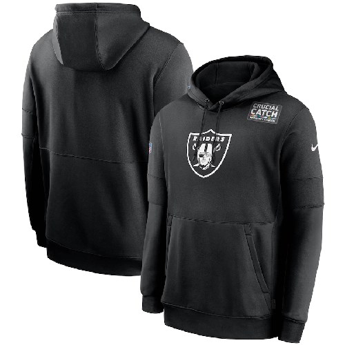 Las Vegas Raiders 2020 NFL Crucial Catch Sideline Performance Pullover Hoodie Black