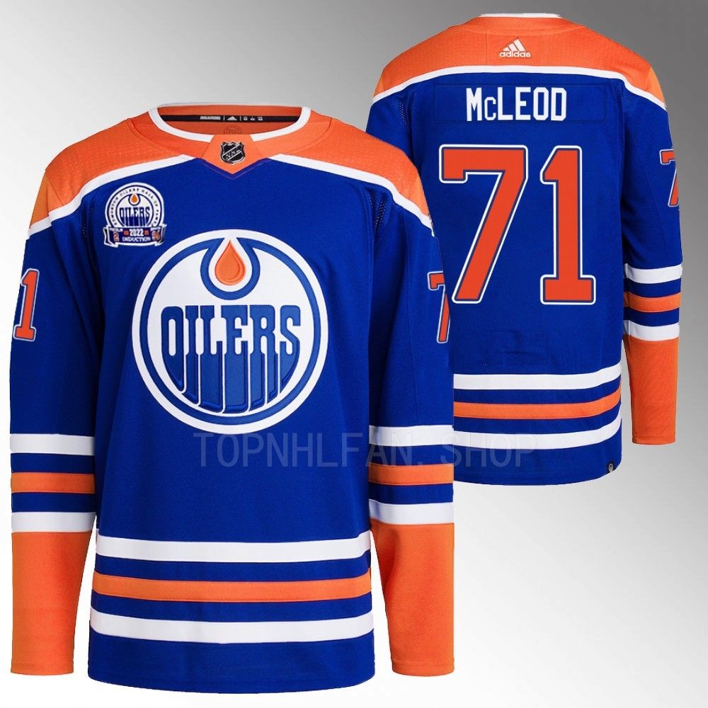 Lee Ryan Hall of Fame patch Edmonton Oilers Ryan McLeod 2022 Royal Primegreen Jersey men's