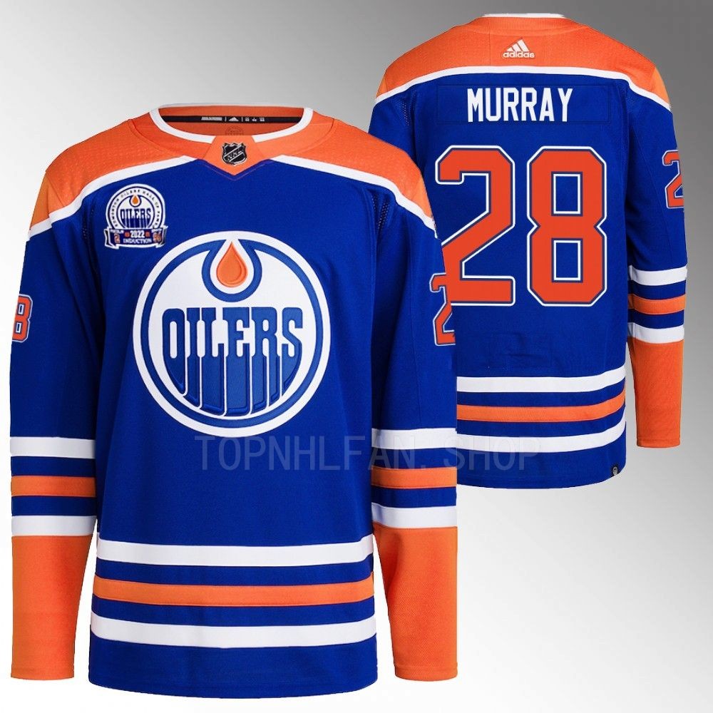 Lee Ryan Hall of Fame patch Edmonton Oilers Ryan Murray 2022 Royal Primegreen Jersey men's