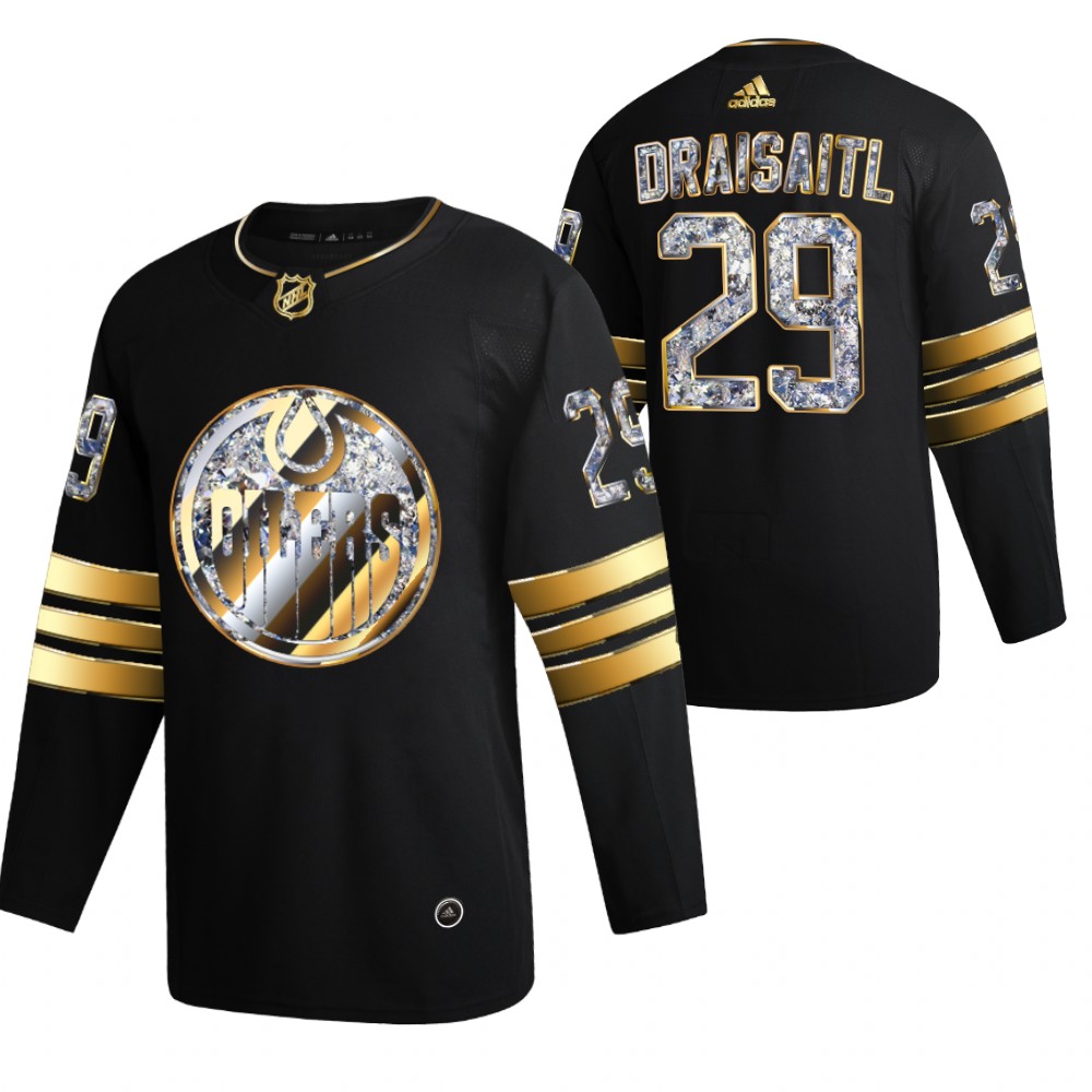 Leon Draisaitl Oilers #29 Black Diamond Edition 2022 Stanley Cup Playoffs Jersey