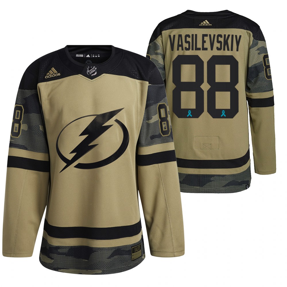 Lightning Andrei Vasilevskiy Canadian Armed Force Camo 2021 CAF Night Jersey