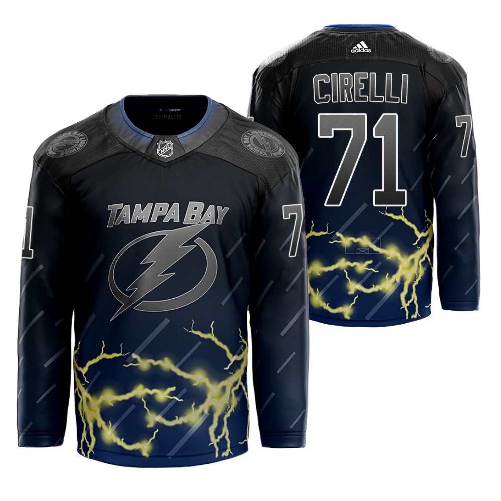 Lightning Anthony Cirelli City Concept Black Thunderstorm Jersey