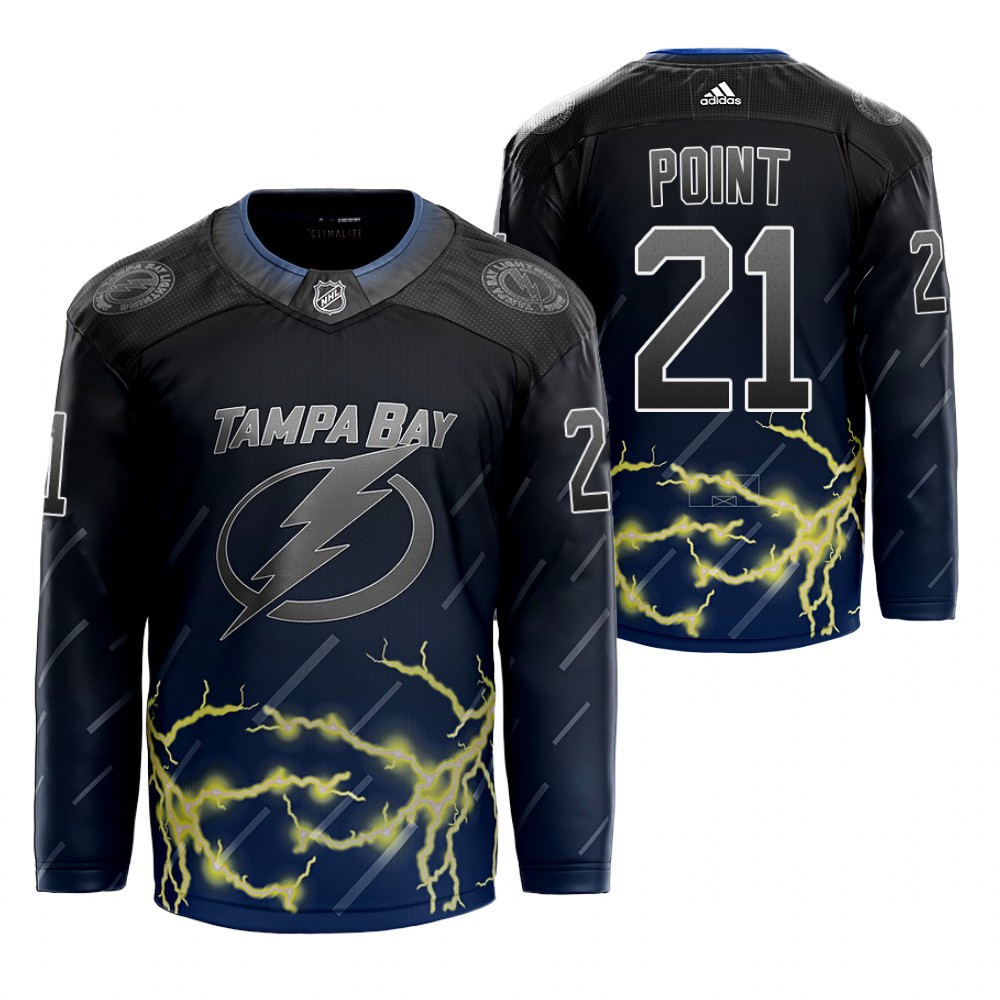 Lightning Brayden Point City Concept Black Thunderstorm Jersey