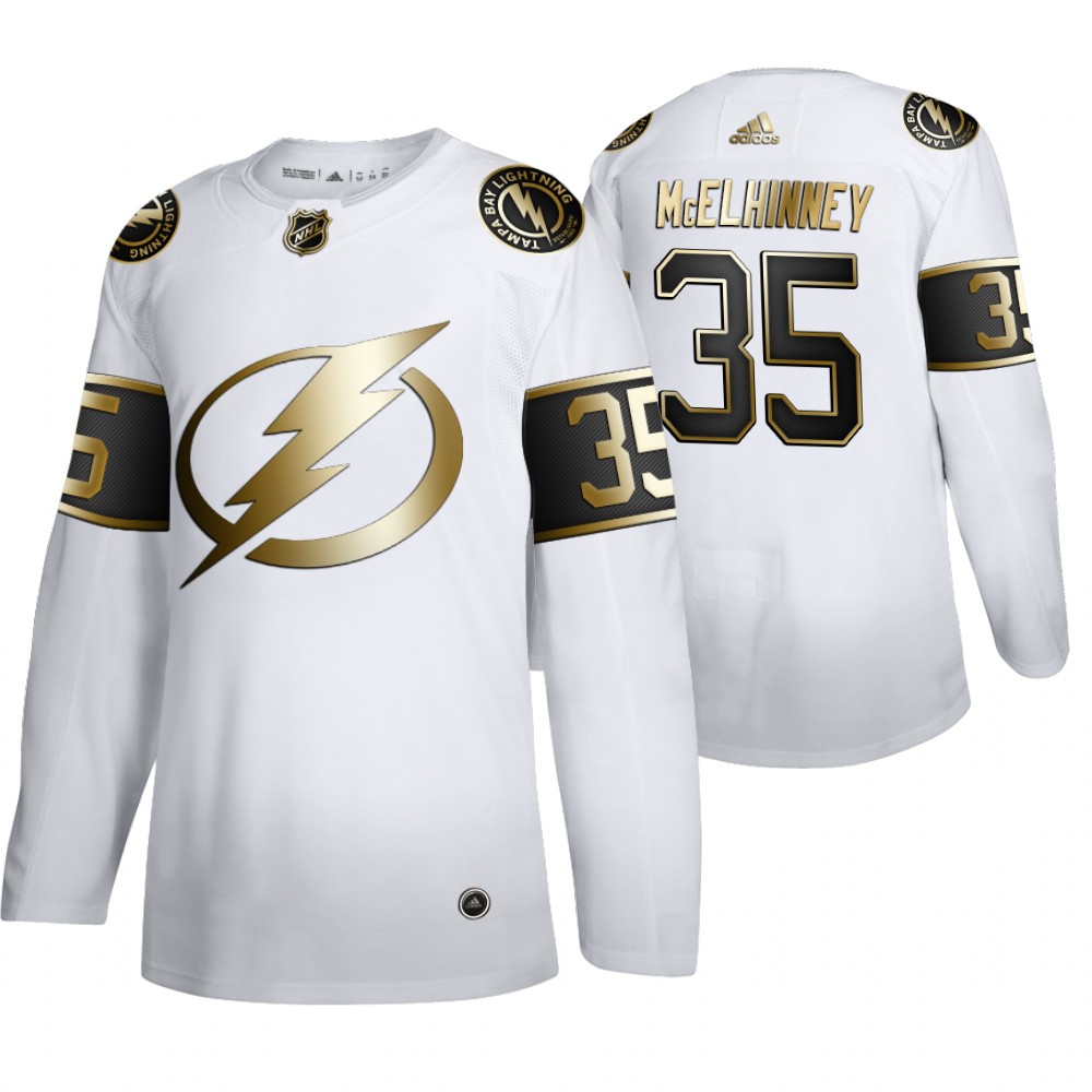 Lightning Curtis McElhinney Men's Authentic NHL Golden Edition Jersey