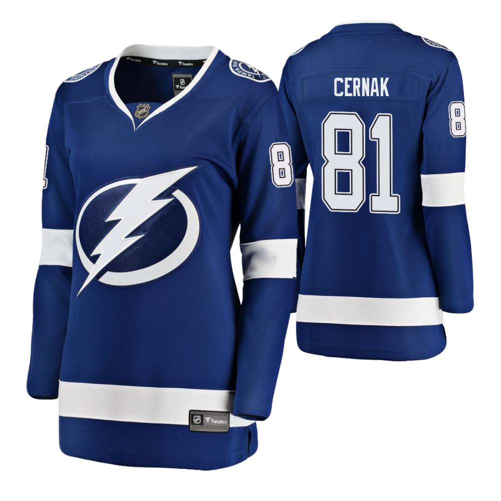 Lightning Erik Cernak blue Player Home Breakaway Jersey Women's