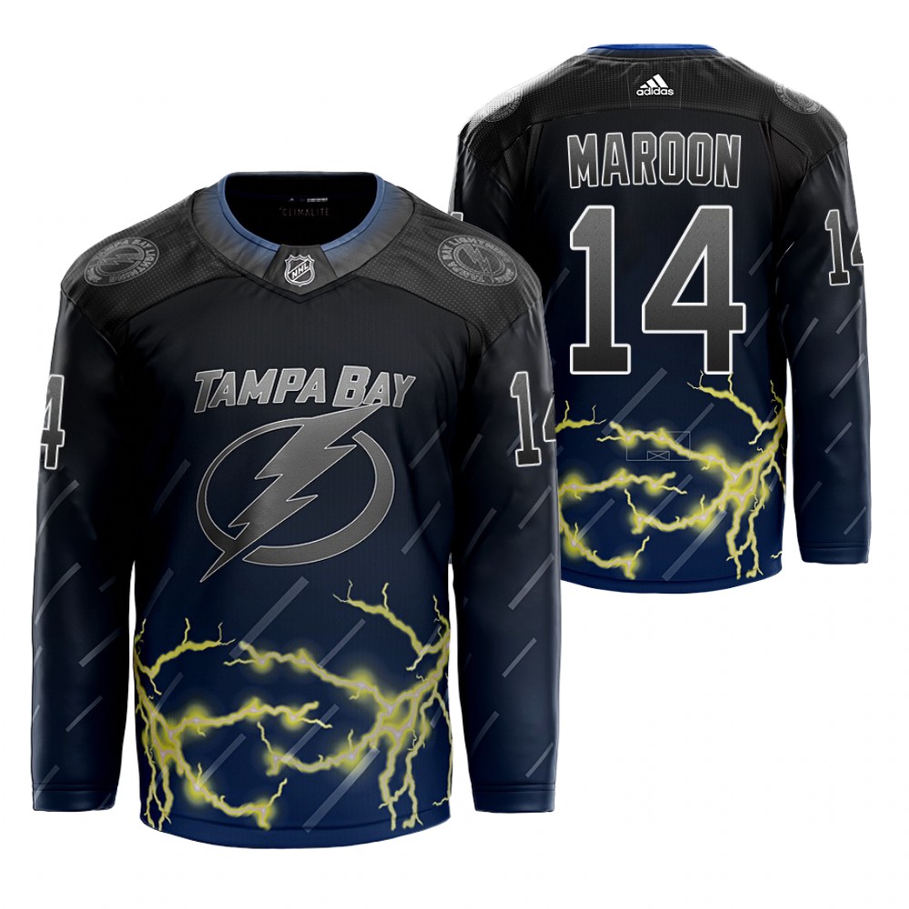 Lightning Patrick Maroon City Concept Black Thunderstorm Jersey