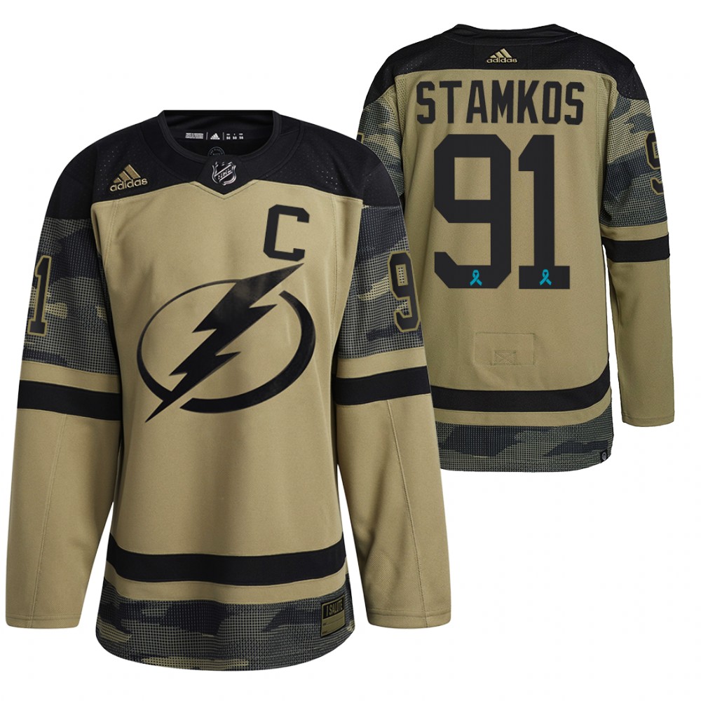 Lightning Steven Stamkos Canadian Armed Force Camo 2021 CAF Night Jersey