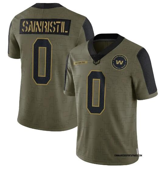 Limited Olive Men's Mike Sainristil Washington Commanders 2021 Salute To Service Jersey