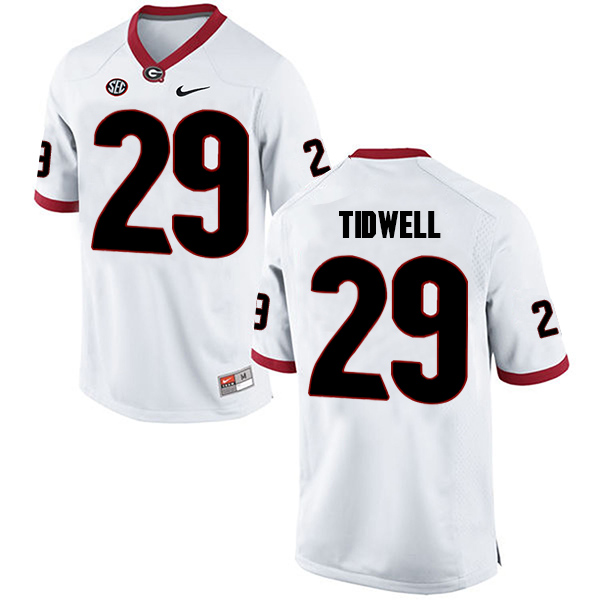 Lofton Tidwell Georgia Bulldogs Men's Jersey - #29 NCAA White Limited Away