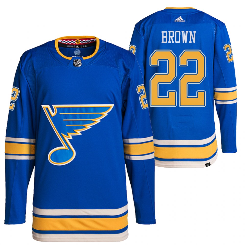 Logan Brown St. Louis Blues Blue Authentic Pro Alternate Jersey