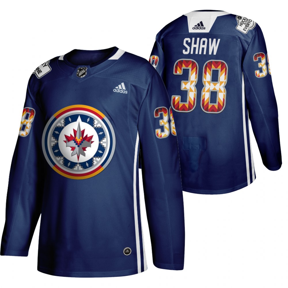 Logan Shaw Jets 2020 WASAC Night Indigenous Heritage Navy Jersey