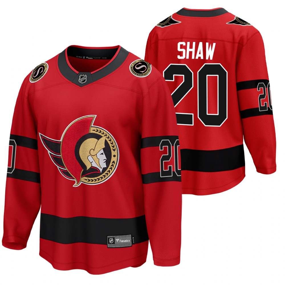 Logan Shaw Ottawa Senators 2021 Reverse Retro Red Jersey Special Edition Stitched
