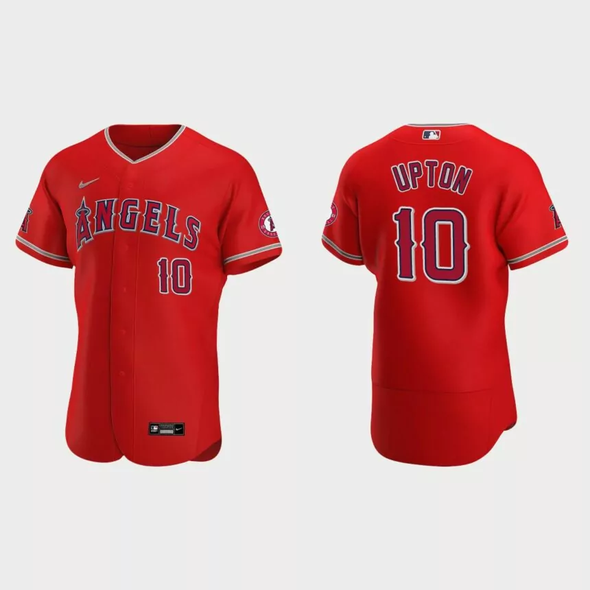 Los Angeles Angels #10 Justin Upton 2020 Alternate Authentic Jersey – Red