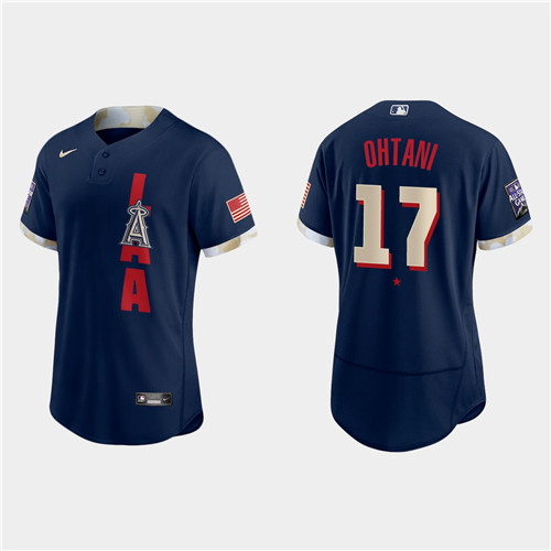 Los Angeles Angels #17 Shohei Ohtani 2021 Mlb All Star Game Authentic Navy Jersey